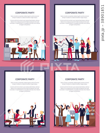 Corporate Party Set of Four Vector Illustration 38901851