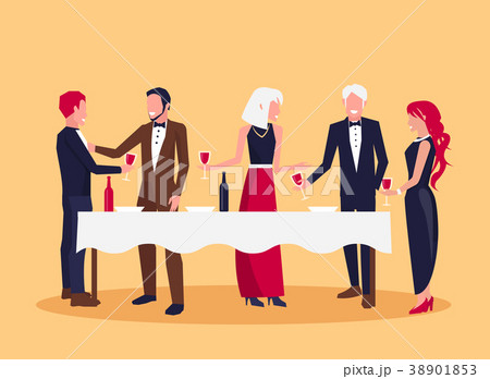 People Drinking and Talking Vector Illustration People Drinking and Talking Vector Illustration 38901853