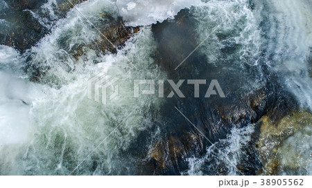 View of a mountain river in the Carpathians in 38905562