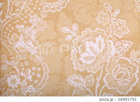 Vintage yellow wallpaper with victorian pattern 38905793