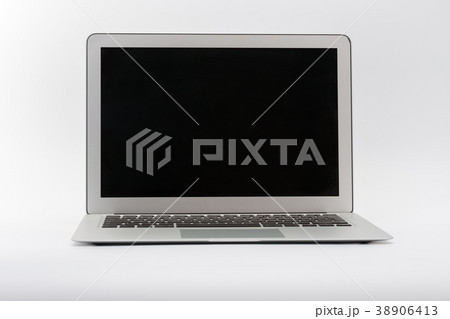 Open modern new laptop on white background Open modern new laptop on white background 38906413