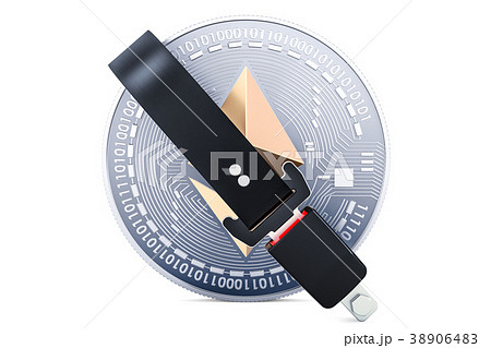 Ethereum coin with safety belt 38906483