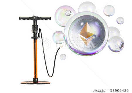 Ethereum inside soap bubble with pump 38906486