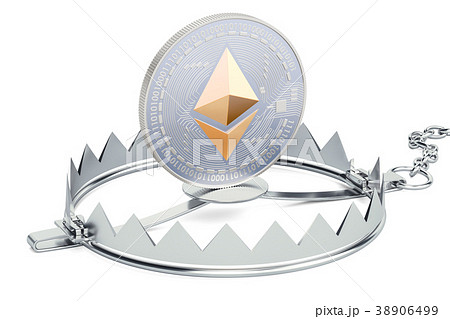 Trap with ethereum, 3D rendering 38906499