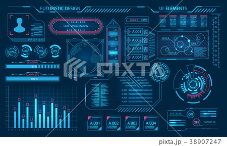 Futuristic Virtual Graphic User Interface, HUD Futuristic Virtual Graphic User Interface, HUD 38907247