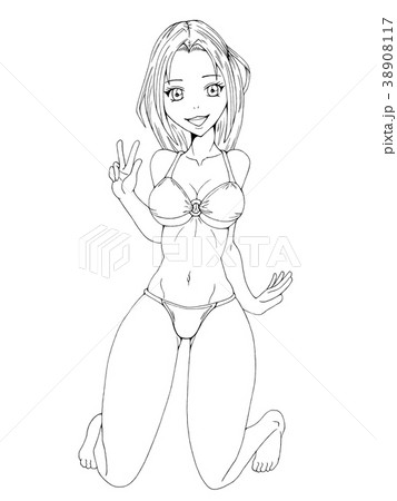 水着の女の子のイラスト素材 [38908117] - PIXTA