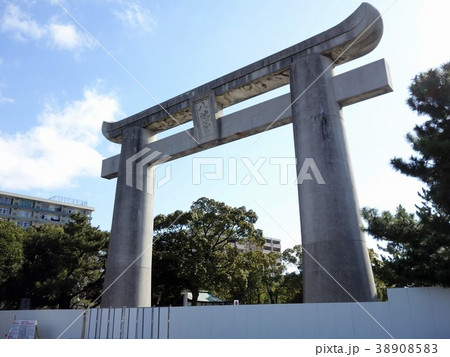 福岡　蒙古襲来神風勝神様 筥崎八幡宮大鳥居-1　在りし日の大鳥居 38908583