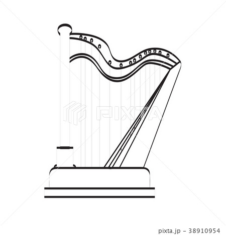 Isolated harp icon. Musical instrument 38910954