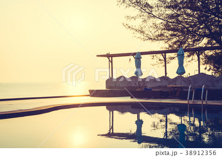 Outdoor swimming pool in hotel and resort Outdoor swimming pool in hotel and resort 38912356