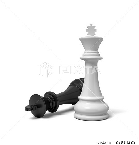 3d rendering of a white king piece standing near a 38914238