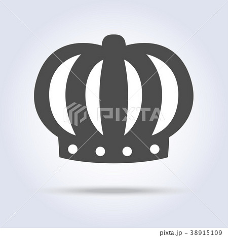 Gray monarch crown icon symbol 38915109
