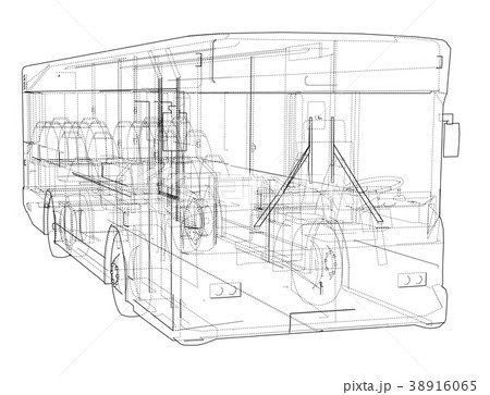 Concept city bus. Vector rendering of 3d 38916065
