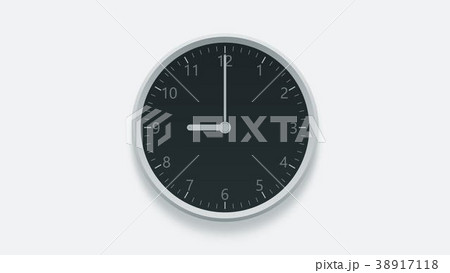 Office wall clock displays 9 oclock. 3D rendering Office wall clock displays 9 oclock. 3D rendering 38917118