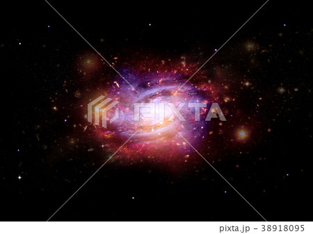 Stars, dust and gas nebula in a far galaxy Stars, dust and gas nebula in a far galaxy 38918095