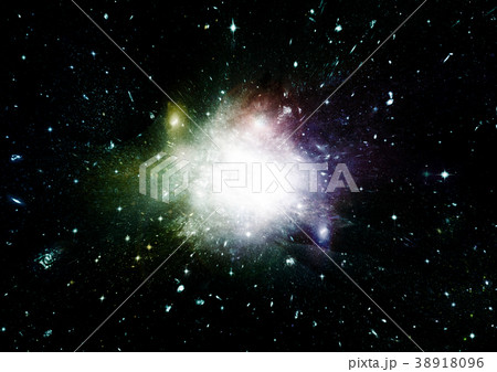 Stars, dust and gas nebula in a far galaxy Stars, dust and gas nebula in a far galaxy 38918096