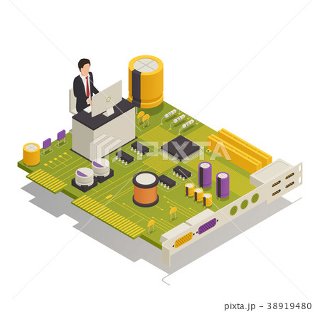 Semiconductor Electronic Components Isometric 38919480