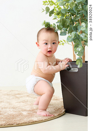 赤ちゃん つかまり立ちの写真素材 3024