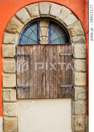 The Old window on wall background 38923177