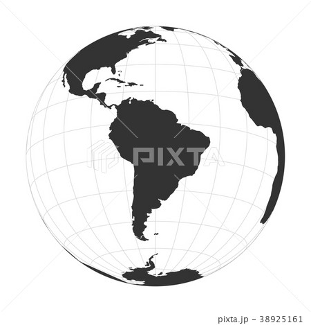 Vector Earth globe focused on South America 38925161