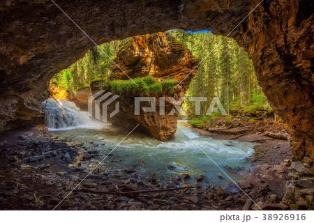Johnston Creek in Canada photographed from a cave Johnston Creek in Canada photographed from a cave 38926916