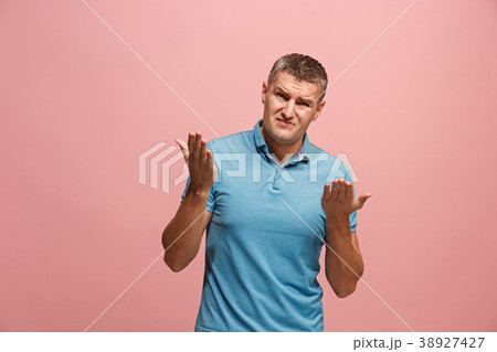 Beautiful male half-length portrait isolated on 38927427