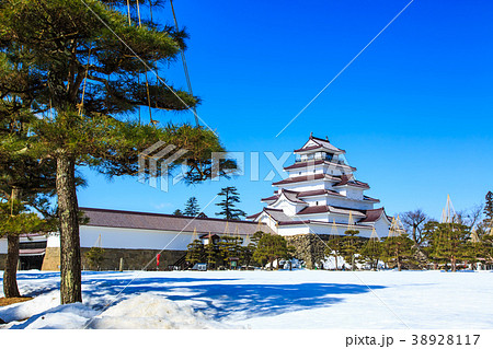 鶴ヶ城　東北冬景色　【福島県会津若松市】 38928117