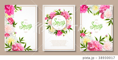 Spring collection backgrounds with peones Spring collection backgrounds with peones 38930017