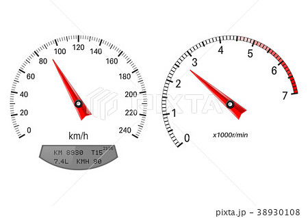 Speedometer and tachometer scales. On white 38930108