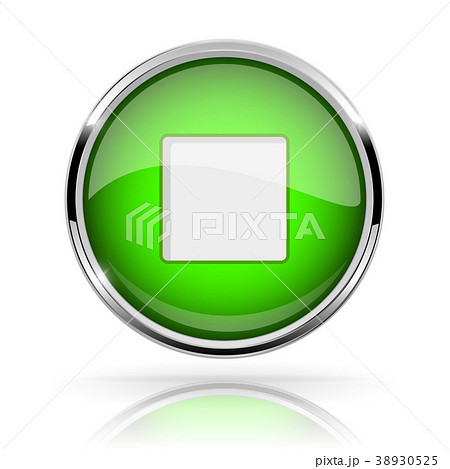 Green round media button. STOP button. Shiny icon Green round media button. STOP button. Shiny icon 38930525
