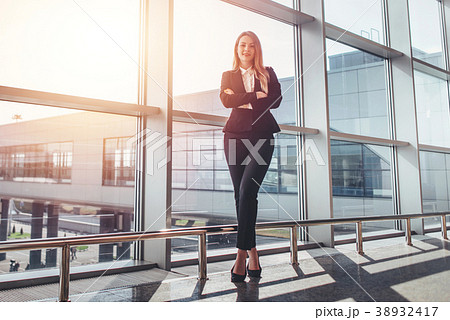 Full-length portrait of attractive model with fair 38932417
