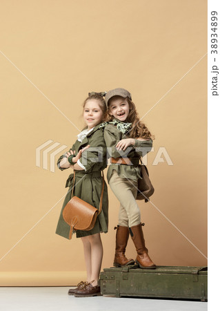 Two beautiful girls on a pastel background 38934899