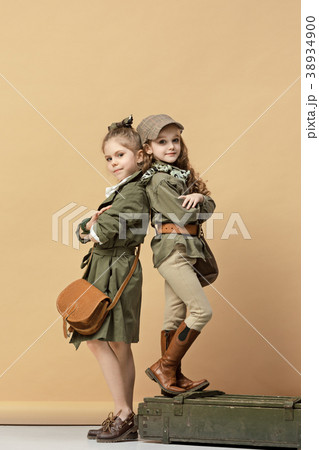 Two beautiful girls on a pastel background 38934900