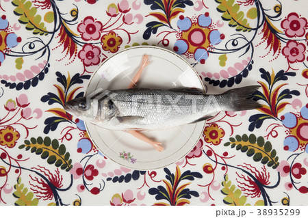 fish flower plate arms doll fish flower plate arms doll 38935299