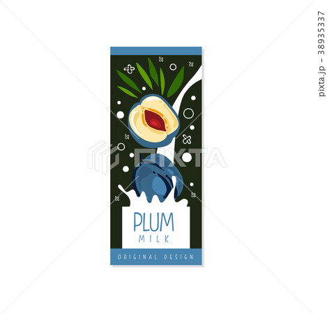 Plum milk logo original design, label for natural Plum milk logo original design, label for natural 38935337