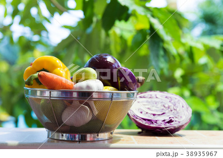 Heap of vegetables outdoors Heap of vegetables outdoors 38935967