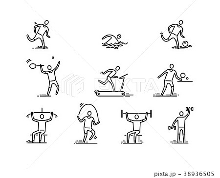 People, sport, fitness icon vector. Thin line 38936505