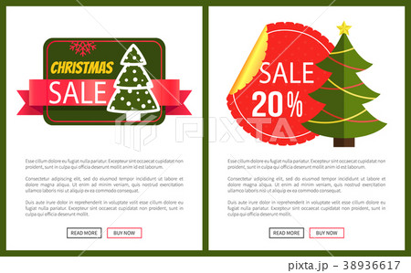 Two Best Christmas Sale Cards Vector Illustration 38936617