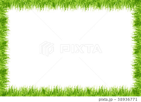 Watercolor green grass border frame Watercolor green grass border frame 38936771