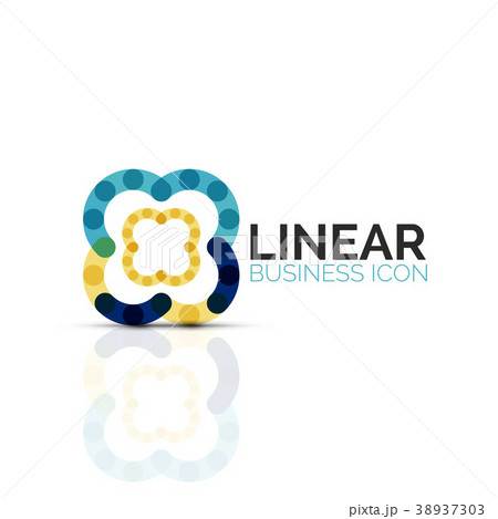 Abstract flower or star, linear thin line icon 38937303
