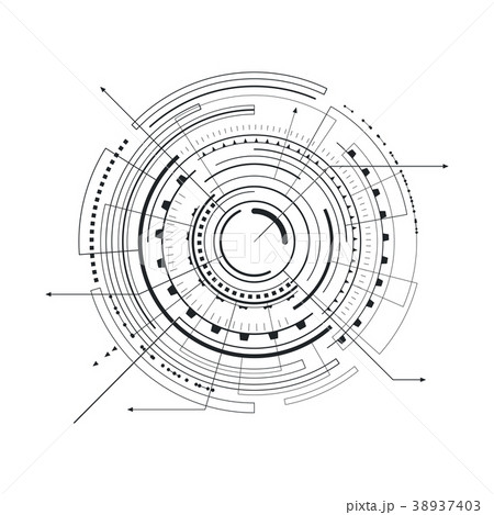 Black and White Interface and Geometric Forms 38937403