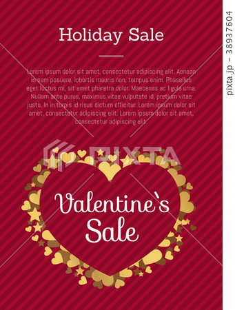 Valentines Sale Poster Heart Made of Golden Stars 38937604