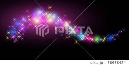 Glowing wave line with sparkle stars Glowing wave line with sparkle stars 38938424