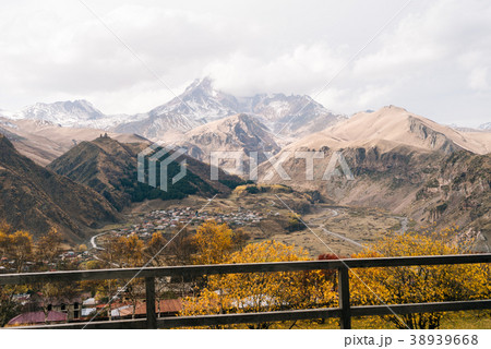 high majestic mountains and cloudy weather 38939668