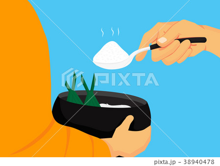 Buddhists offer food in bowls. 38940478