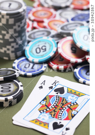 Poker cards and chips 38942867