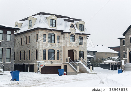 Expensive house in snow, Montreal, Canada 38943658