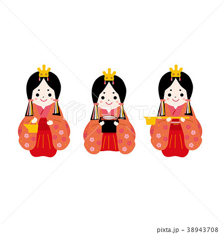 Hinamatsuri Three People Woman Illustrations Stock Illustration