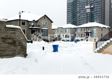 Expensive house in snow, Montreal, Canada 38943756