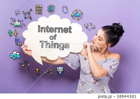Internet of Things with woman holding a speech 38944381