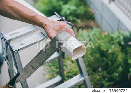 installation of an air conditioner installation of an air conditioner 38946725